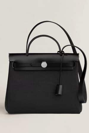 [에르메스] 에르백 Zip 31cm Canvas & Swift/ Noir - Silver