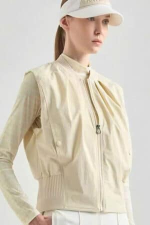 [랑방] 랑방 블랑 집업 클로징 밴딩 베스트