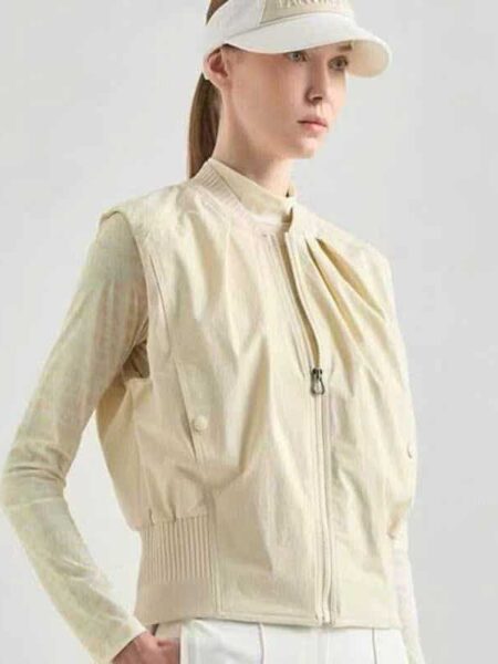 [랑방] 랑방 블랑 집업 클로징 밴딩 베스트