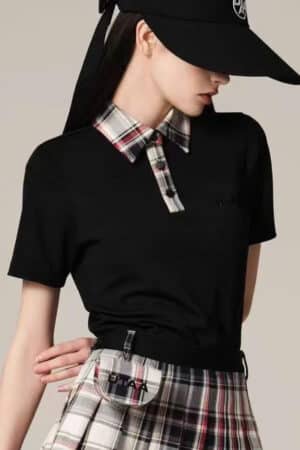 [유타] 브리티시 인디고 체크 믹스 PK 티셔츠 UE1TLF180BK