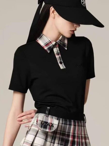 [유타] 브리티시 인디고 체크 믹스 PK 티셔츠 UE1TLF180BK