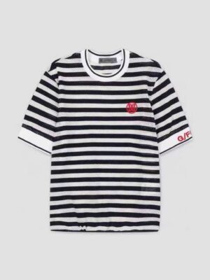 [지포어] 메쉬 스트라이프 라운드 티셔츠 (2 COLORS)