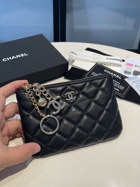 [샤넬] 램스킨 동전 카드지갑