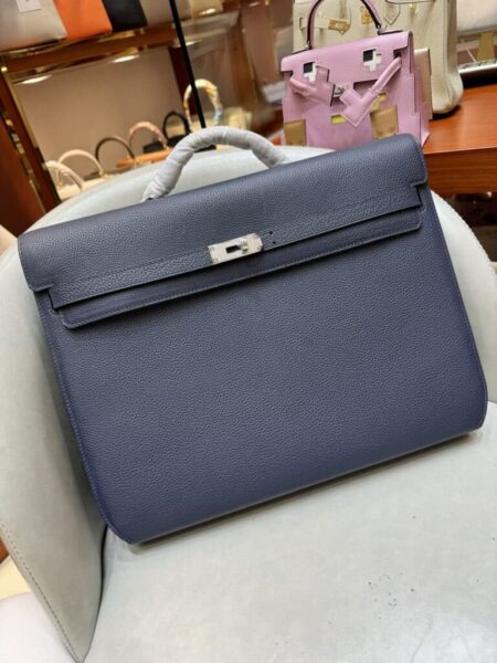 [에르메스] 켈리 Depeches 36cm Briefcase Togo/ Bleu Saphir - Silver