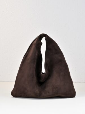 [더 로우] 스몰 빈들 스웨이드 백 브라운 멜란지  W1682L613BRM