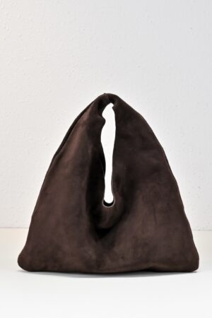 [더 로우] 스몰 빈들 스웨이드 백 브라운 멜란지  W1682L613BRM