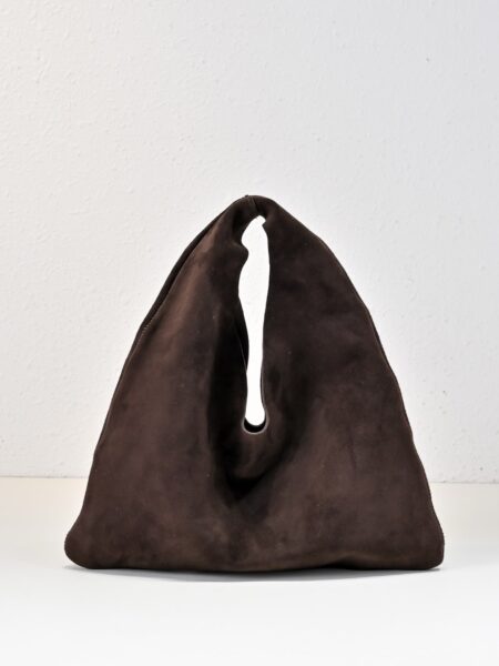 [더 로우] 스몰 빈들 스웨이드 백 브라운 멜란지  W1682L613BRM