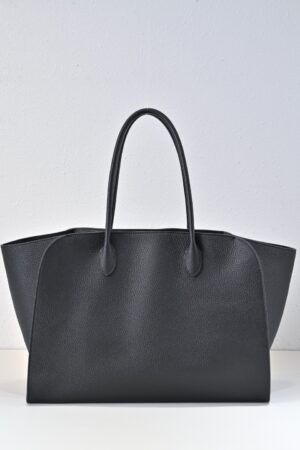 [더 로우] 말로(Marlo) 17 가죽 백 블랙-그레인 카프스킨 W1904L133BLAN