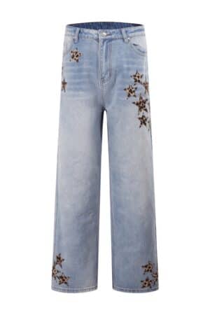 [크롬하츠] 레오파드 스타 패치 데님 바지