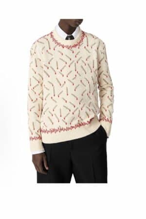 [보테가베네타] 코튼 자카드 매치스 스웨터