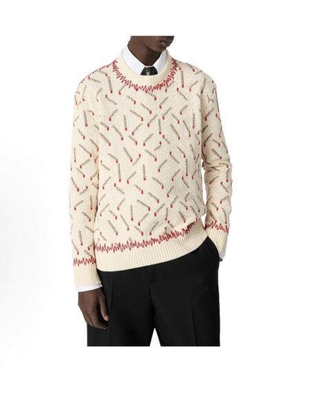 [보테가베네타] 코튼 자카드 매치스 스웨터