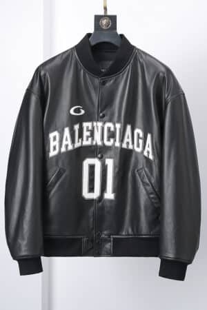 [발렌시아가] 바스켓볼 시리즈 레더 봄버 자켓