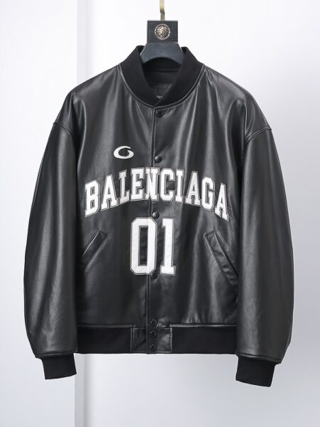 [발렌시아가] 바스켓볼 시리즈 레더 봄버 자켓