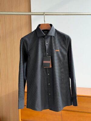 [제냐] 핀포인트 세미 와이드 스프레드 카라 셔츠