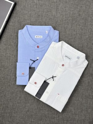 [키톤] 밴드 카라 스트라이프 코튼 셔츠 (2 COLORS)