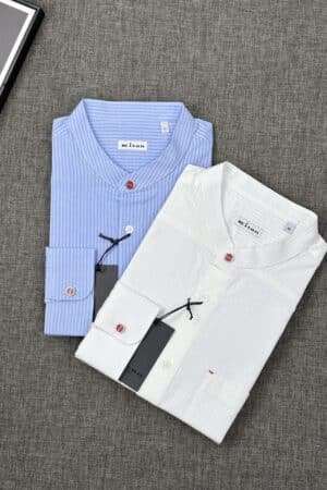 [키톤] 밴드 카라 스트라이프 코튼 셔츠 (2 COLORS)