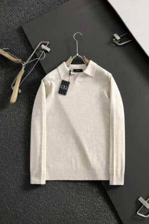 [제냐] 버튼리스 니트 폴로 셔츠