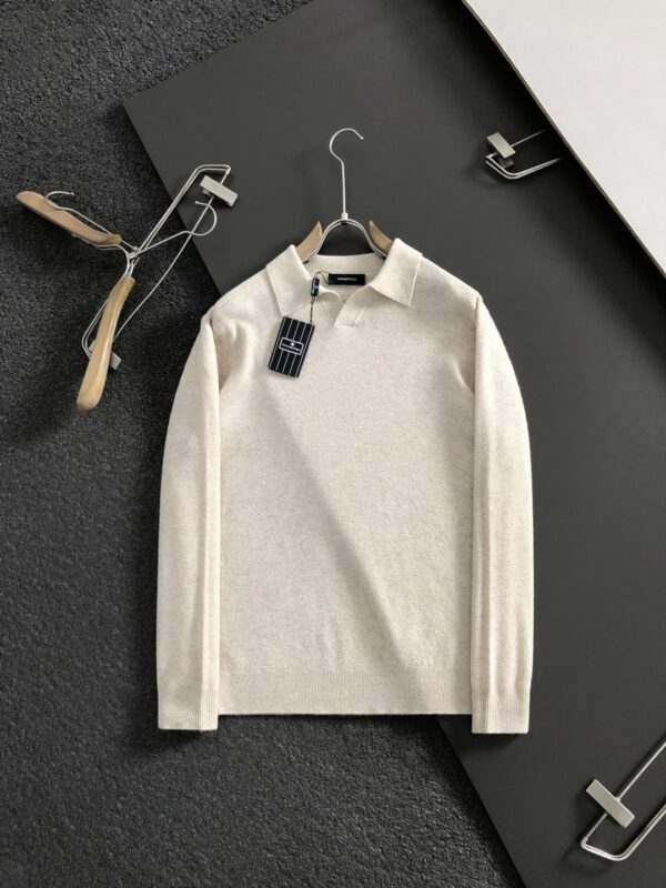 [제냐] 버튼리스 니트 폴로 셔츠