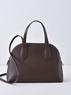 [더 로우] 미디엄 인그리드 가죽 백 / 딥 브라운