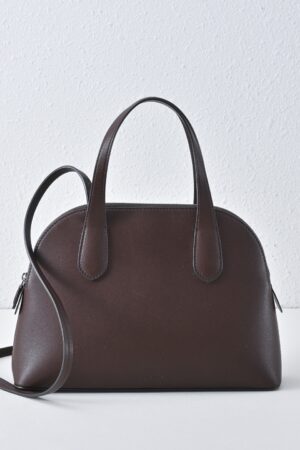 [더 로우] 미디엄 인그리드 가죽 백 / 딥 브라운