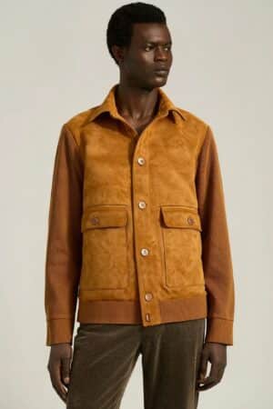 [키톤] 네추럴 레더 패널드 봄버 자켓 (4 COLORS)