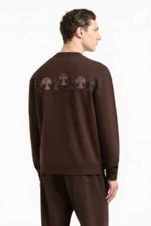 [크롬하츠] 크로스 세미터리 레더 패치 스웻 셔츠 (2 COLORS)