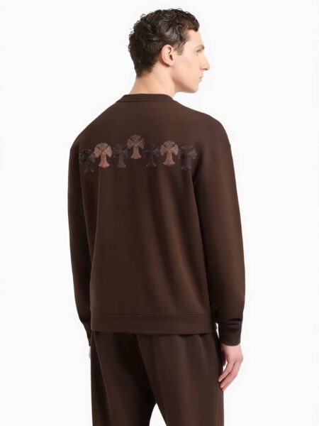 [크롬하츠] 크로스 세미터리 레더 패치 스웻 셔츠 (2 COLORS)