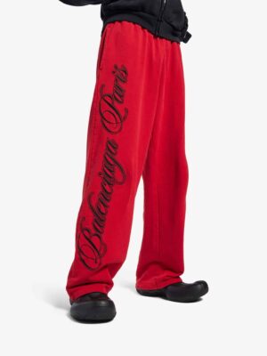 [발렌시아가] 남성 커시브 배기 팬츠 레드/블랙  846917TTVM86167 (2 COLORS)