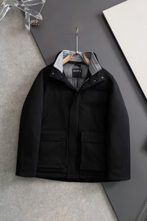 [제냐] 엘레멘츠 카 코트 / 블랙