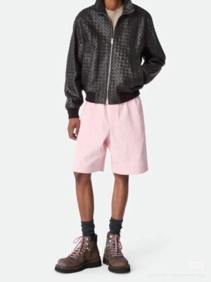 [보테가베네타] 인트레치아토 레더 블루종 자켓