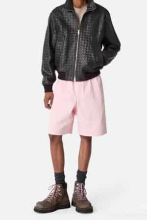 [보테가베네타] 인트레치아토 레더 블루종 자켓