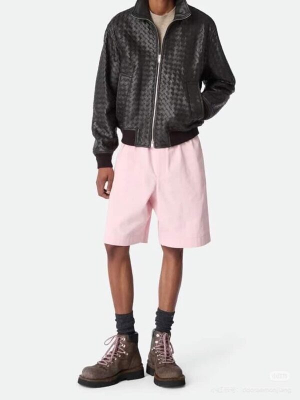 [보테가베네타] 인트레치아토 레더 블루종 자켓