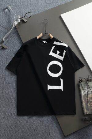 [로에베] 라운드넥 코튼 반팔 티셔츠 (블랙)