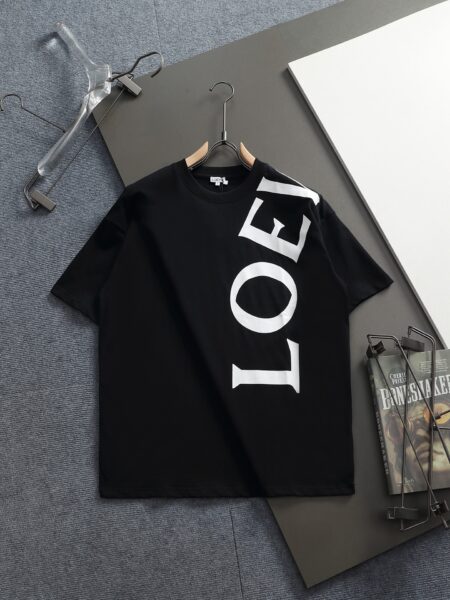 [로에베] 라운드넥 코튼 반팔 티셔츠 (블랙)