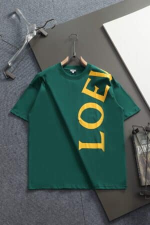 [로에베] 라운드넥 코튼 반팔 티셔츠 (그린)