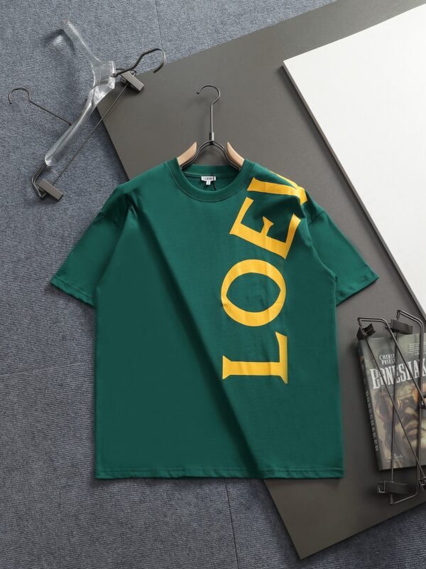 [로에베] 라운드넥 코튼 반팔 티셔츠 (그린)