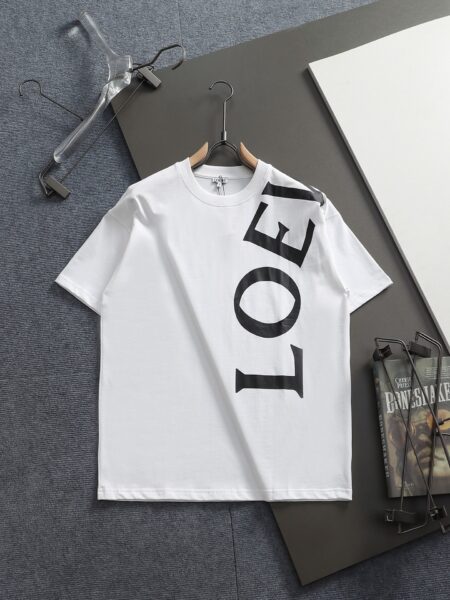 [로에베] 라운드넥 코튼 반팔 티셔츠 (화이트)