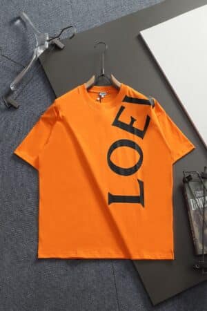 [로에베] 라운드넥 코튼 반팔 티셔츠 (오렌지)