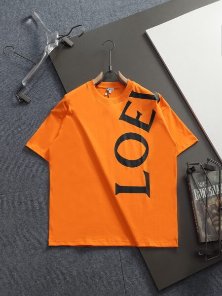 [로에베] 라운드넥 코튼 반팔 티셔츠 (오렌지)