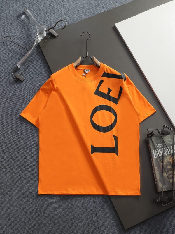 [로에베] 라운드넥 코튼 반팔 티셔츠 (오렌지)