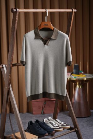 [제냐] 럭셔리 레저웨어 - 코튼 앤 실크 니트 폴로 셔츠