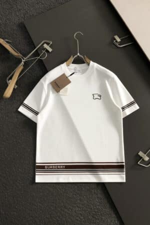 [버버리] 체크 스트라이프 디테일 티셔츠 (2 COLORS)