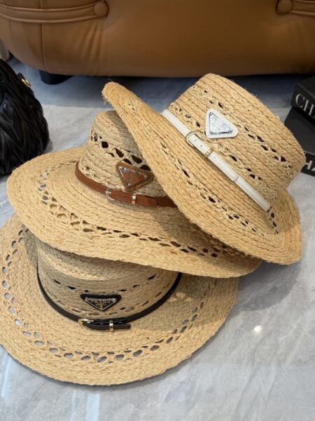 [프라다] 라피아 벨트 디테일 버킷햇 (3 COLORS)