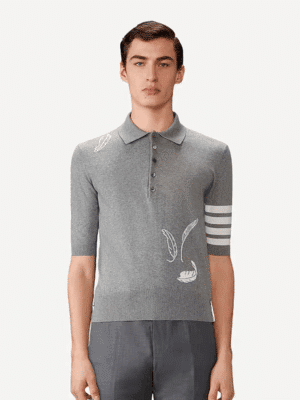 [톰브라운] 페더 인타르시아 4바 폴로 셔츠 MKP145A (2 COLORS)