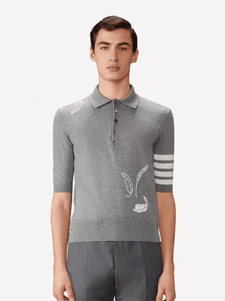 [톰브라운] 페더 인타르시아 4바 폴로 셔츠 MKP145A (2 COLORS)