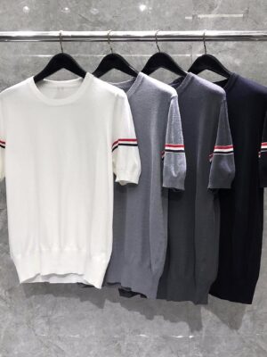 [톰브라운] 더블 슬리브 웨빙 라운드넥 숏 반팔티 (4 COLORS)