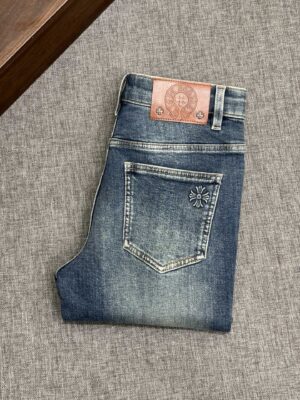 [크롬하츠] 플뢰르 드 리스 로고 데님 진