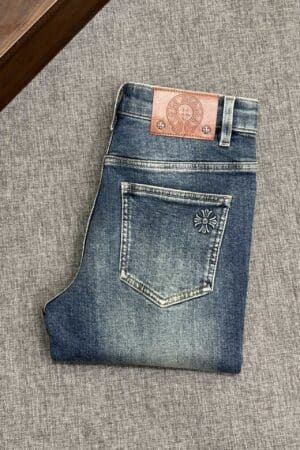 [크롬하츠] 플뢰르 드 리스 로고 데님 진