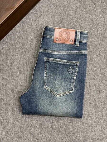 [크롬하츠] 플뢰르 드 리스 로고 데님 진