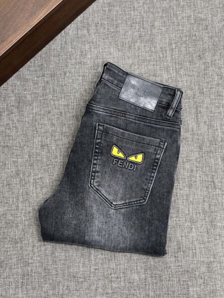 [펜디] 몬스터 아이즈 로고 데님 진